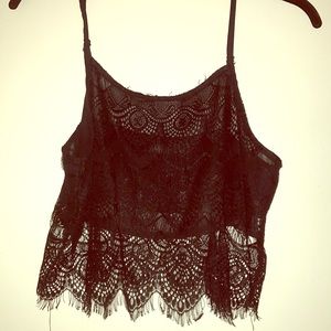 Millau black cropped delicate tank top